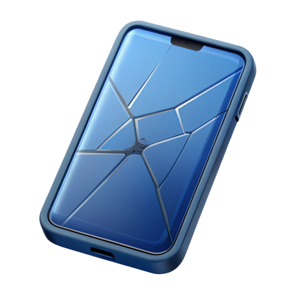 iconic victorian Smartphone with cracked screen NO BACKGROUND with Transparent Background. 8K png