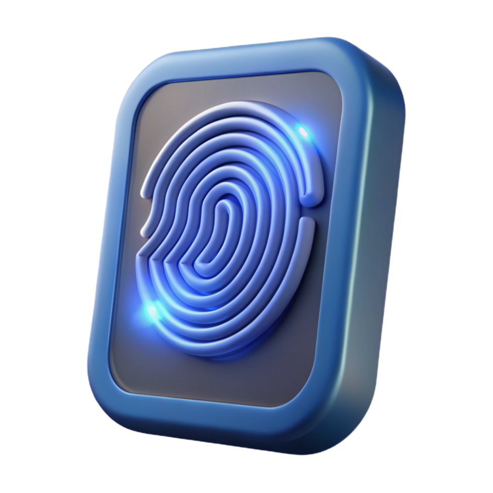 exquisite coastal Fingerprint scanner with glowing light NO BACKGROUND with Transparent Background. refined png