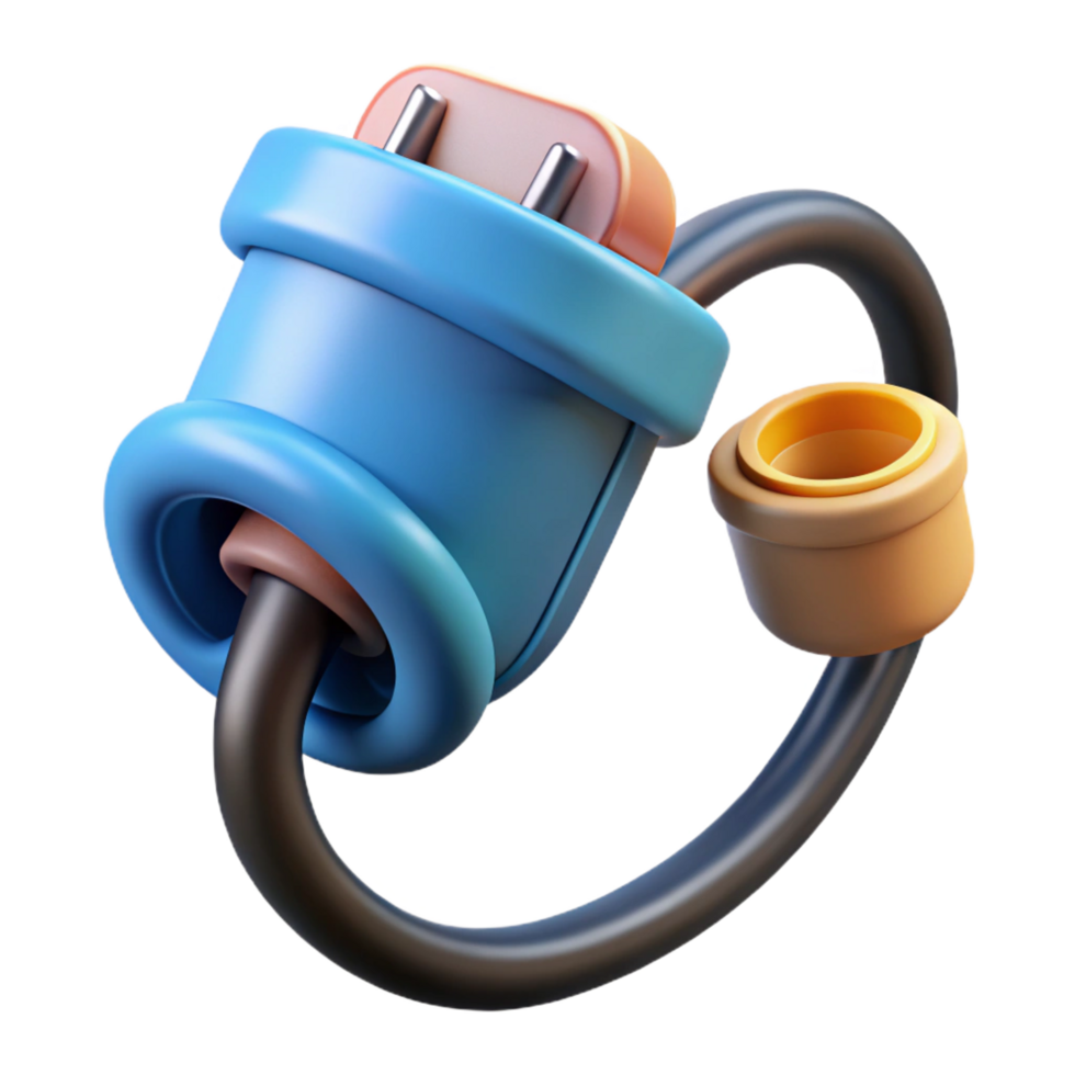 exceptional gothic Electric car charging cable NO BACKGROUND with Transparent Background. expertly shot png