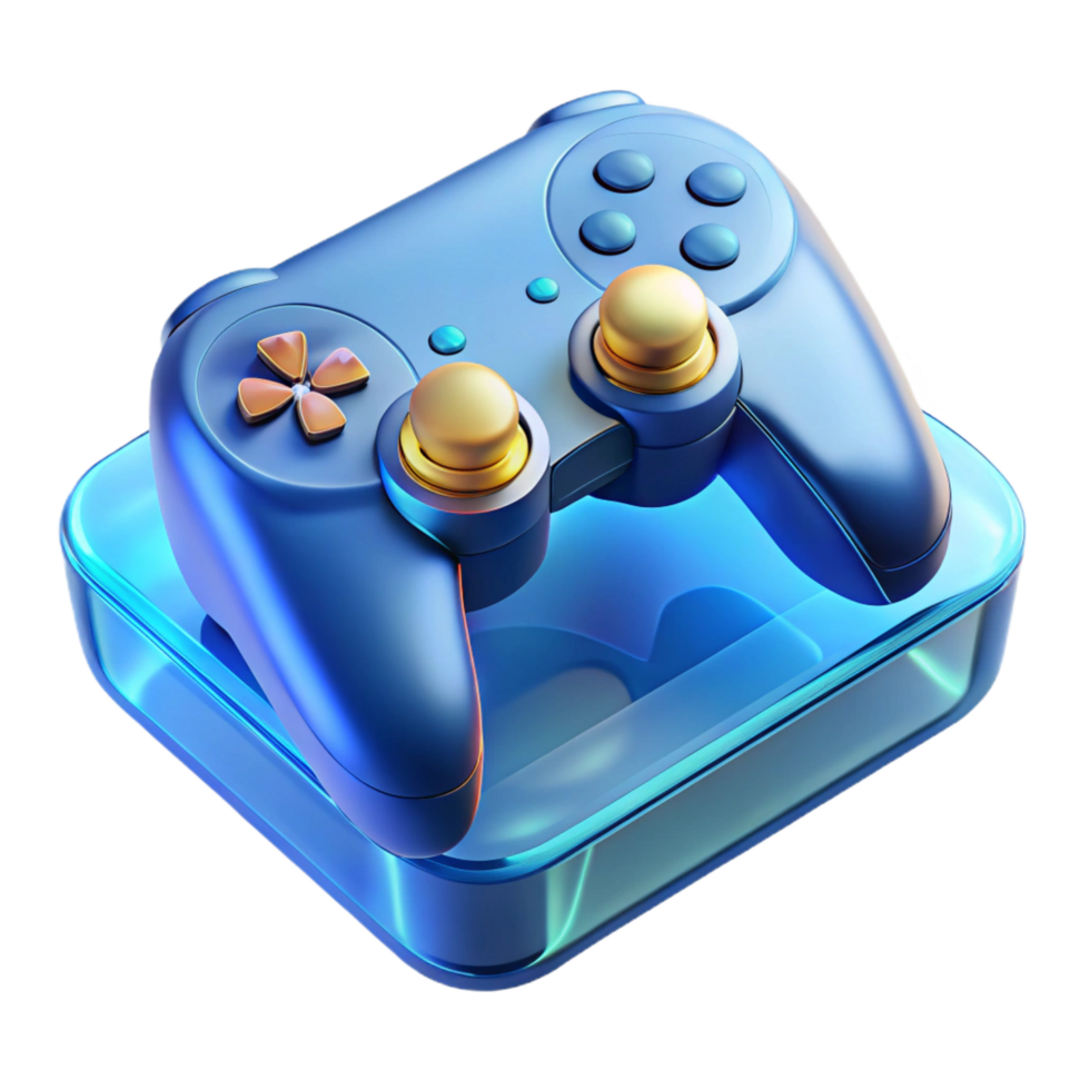 extraordinary abstract Gaming console with controller NO BACKGROUND with Transparent Background. premium png