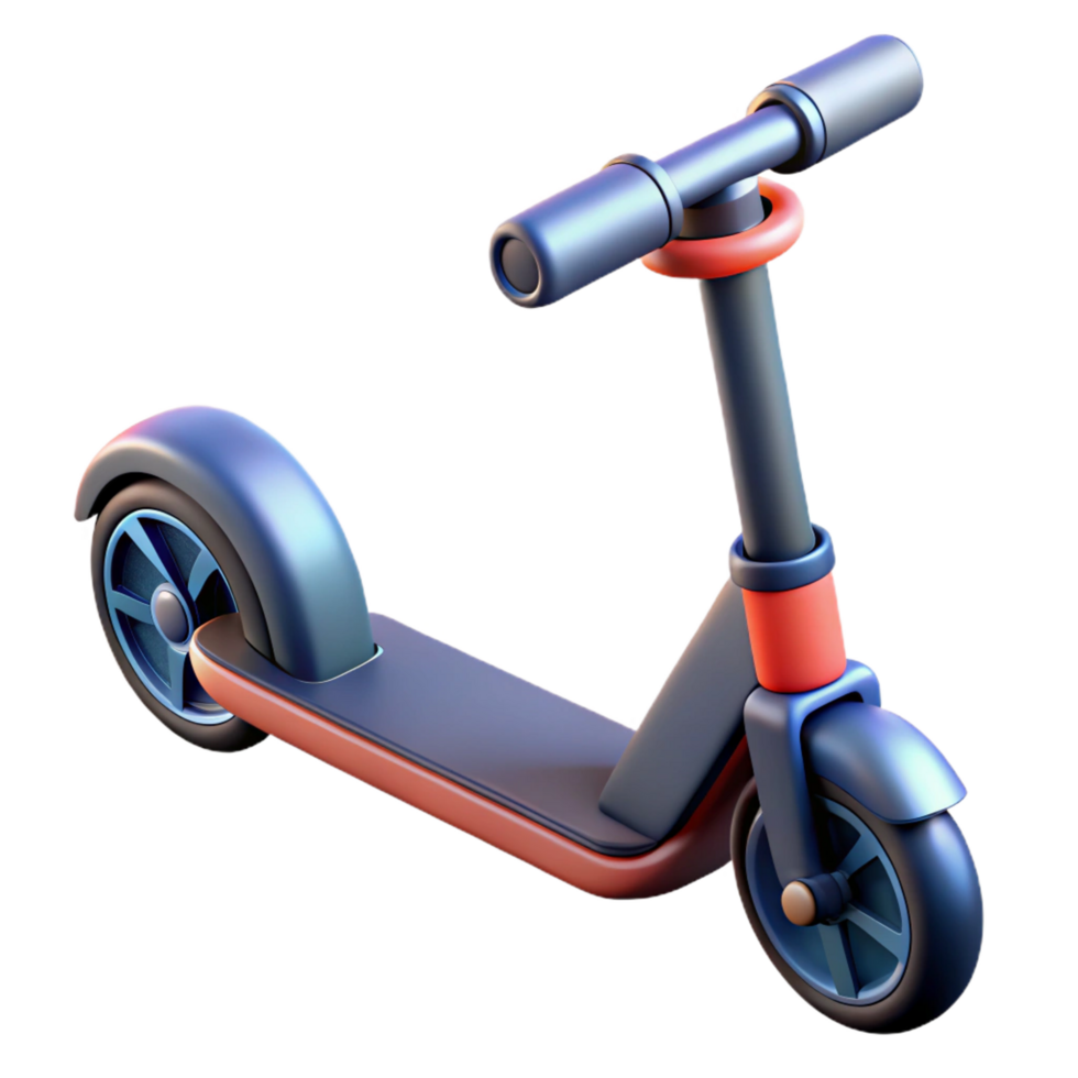 iconic artistic Electric scooter with folded handlebars NO BACKGROUND with Transparent Background. masterfully captured png