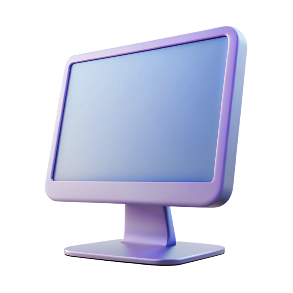 glorious romantic minimalist Computer monitor with thin bezel NO BACKGROUND with Transparent Background. high quality png