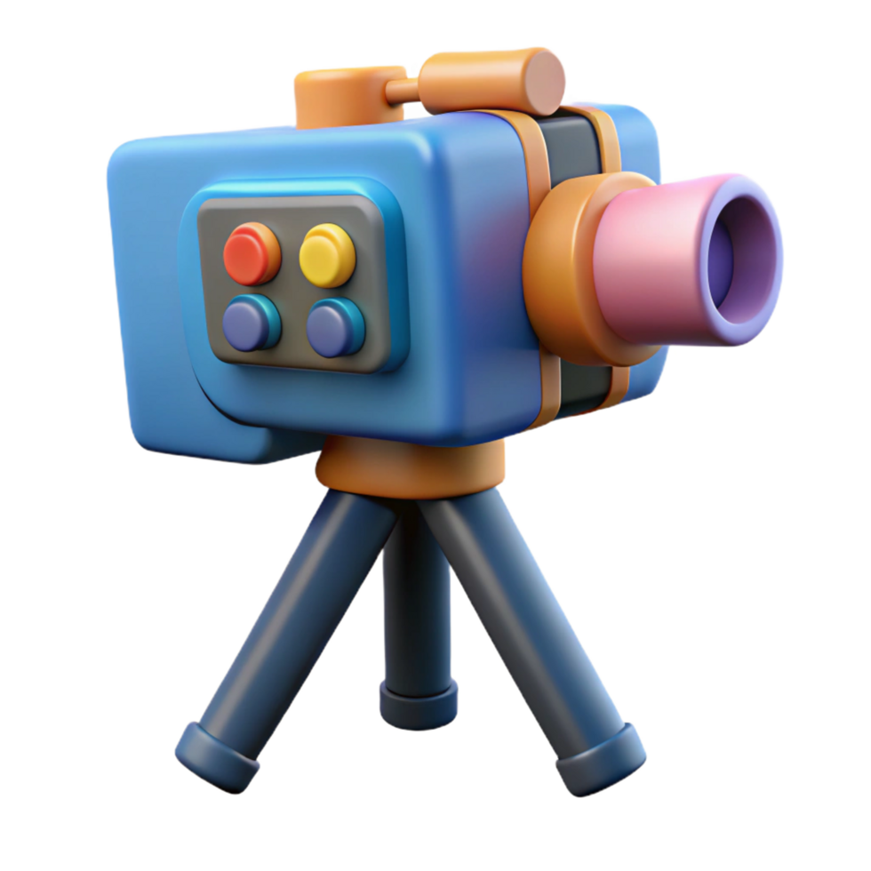 elegant dramatic urban camera with tripod mount NO BACKGROUND with Transparent Background. impeccable png