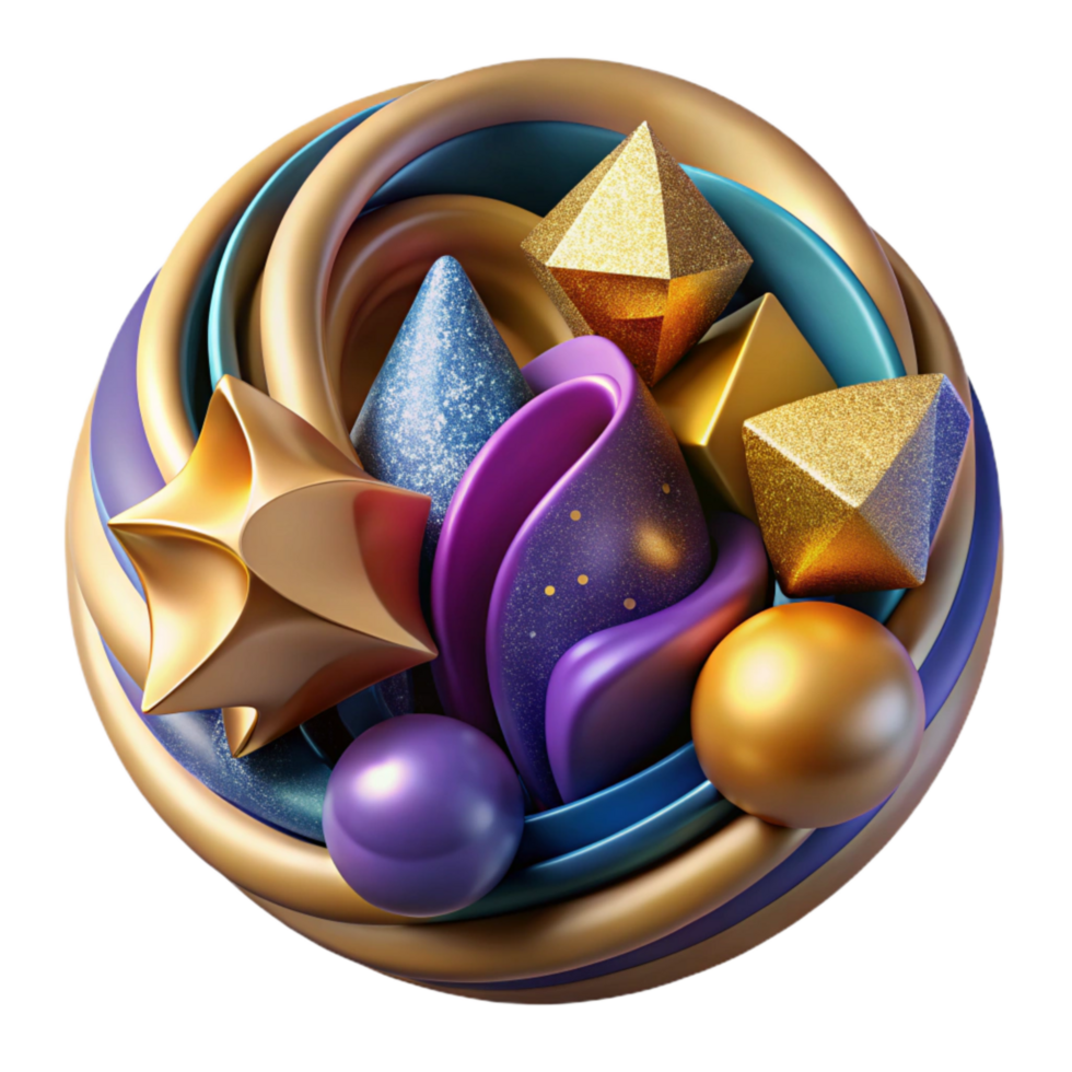 dramatic abstract Colorful Abstract Shapes in Circular Arrangement Cutout exclusive png
