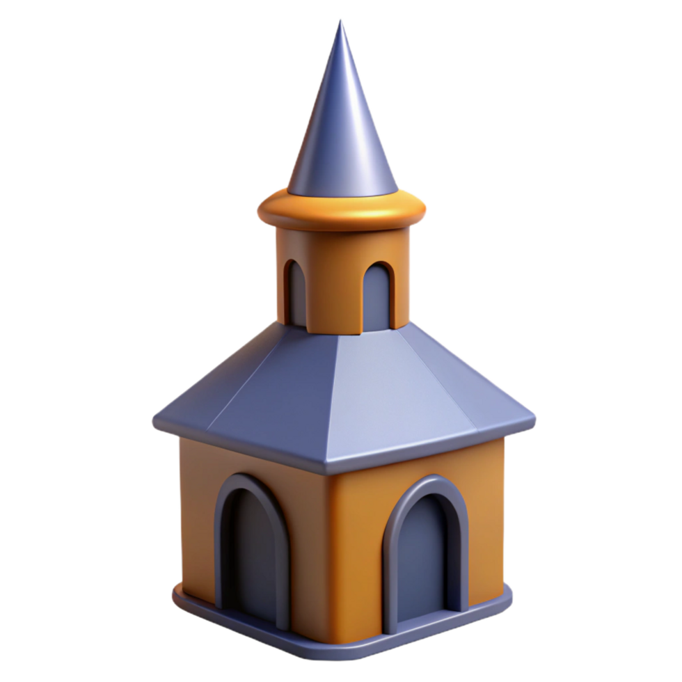 ethereal enchanting Church steeple, pointed, NO BACKGROUND with Transparent Background. 8K png