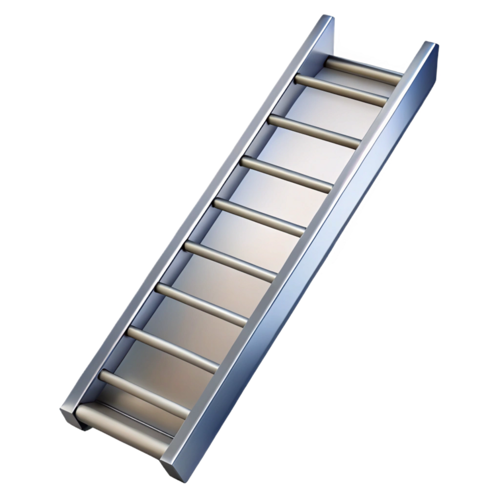 enchanting tropical Fire escape ladder, metal, NO BACKGROUND with Transparent Background. expertly shot png