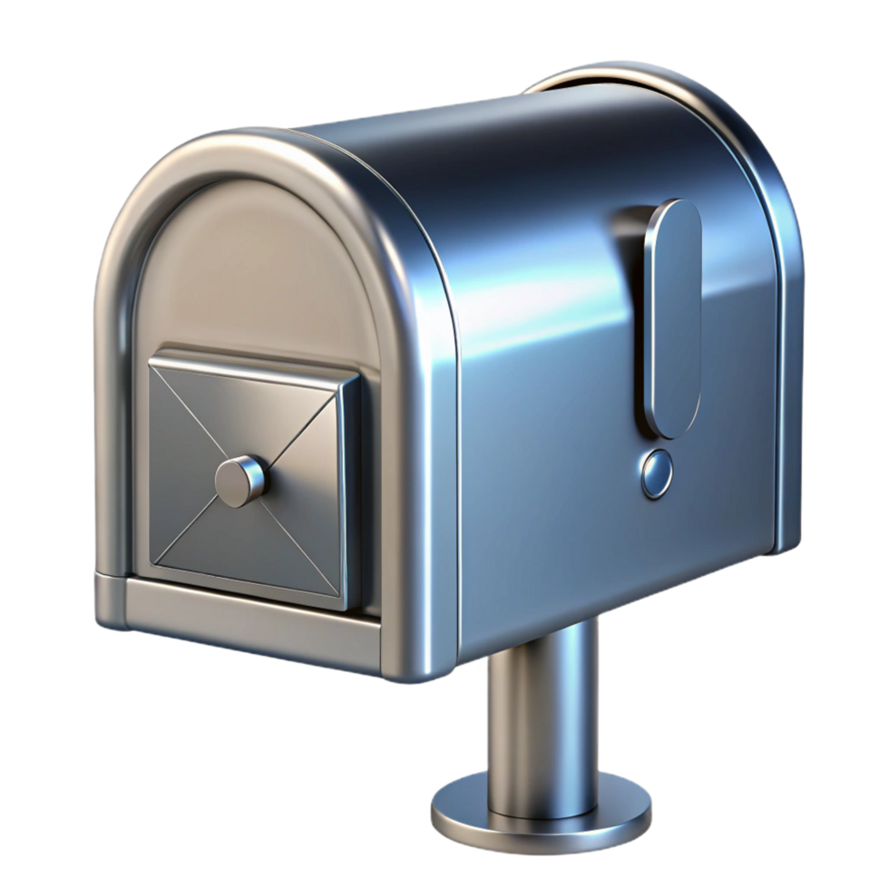 ethereal fascinating Modern mailbox, stainless steel, NO BACKGROUND with Transparent Background. original png
