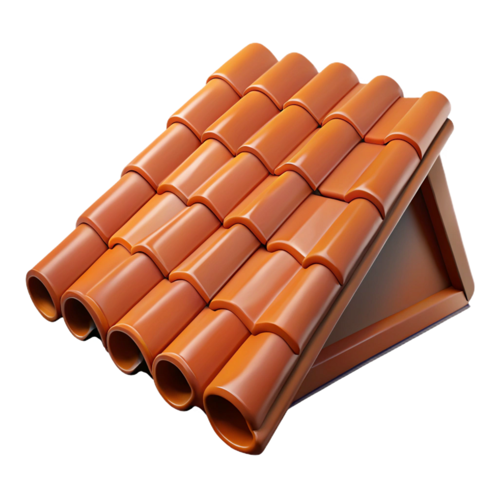 harmonious radiant Roof tile, terracotta, NO BACKGROUND with Transparent Background. ultra HD png