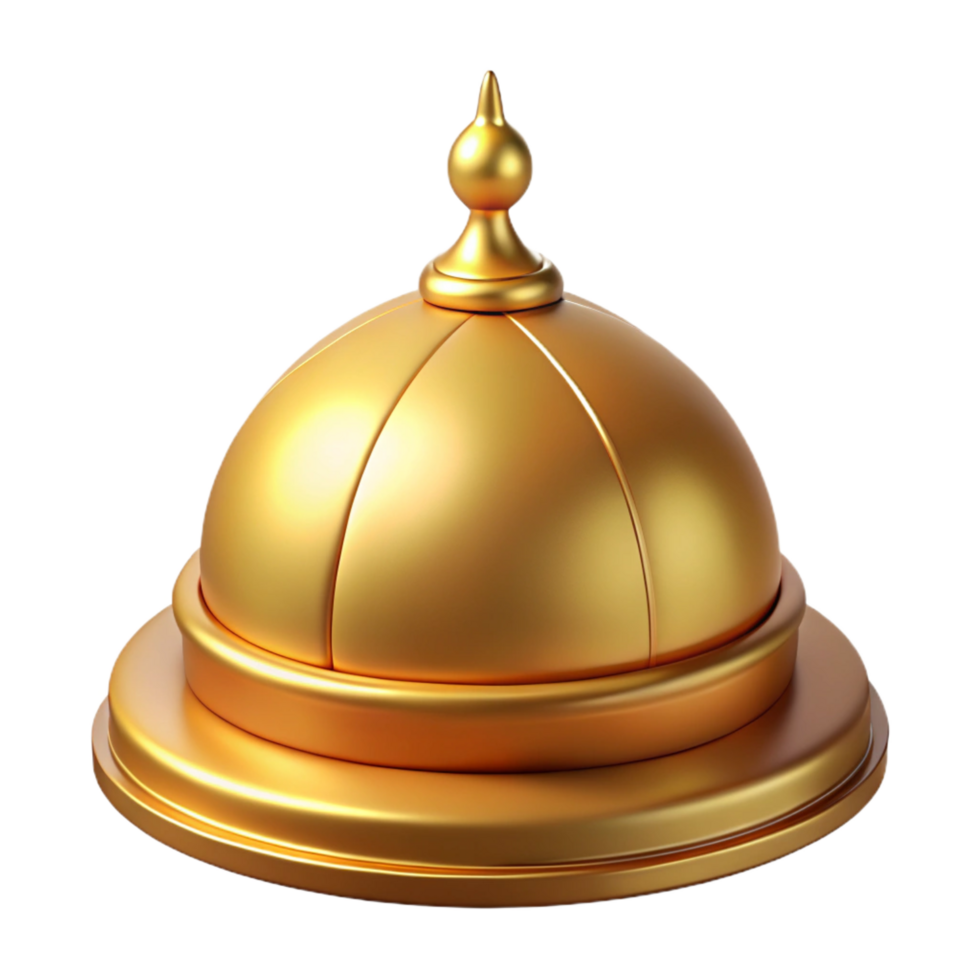 energetic immaculate Mosque dome, golden, NO BACKGROUND with Transparent Background. premium png