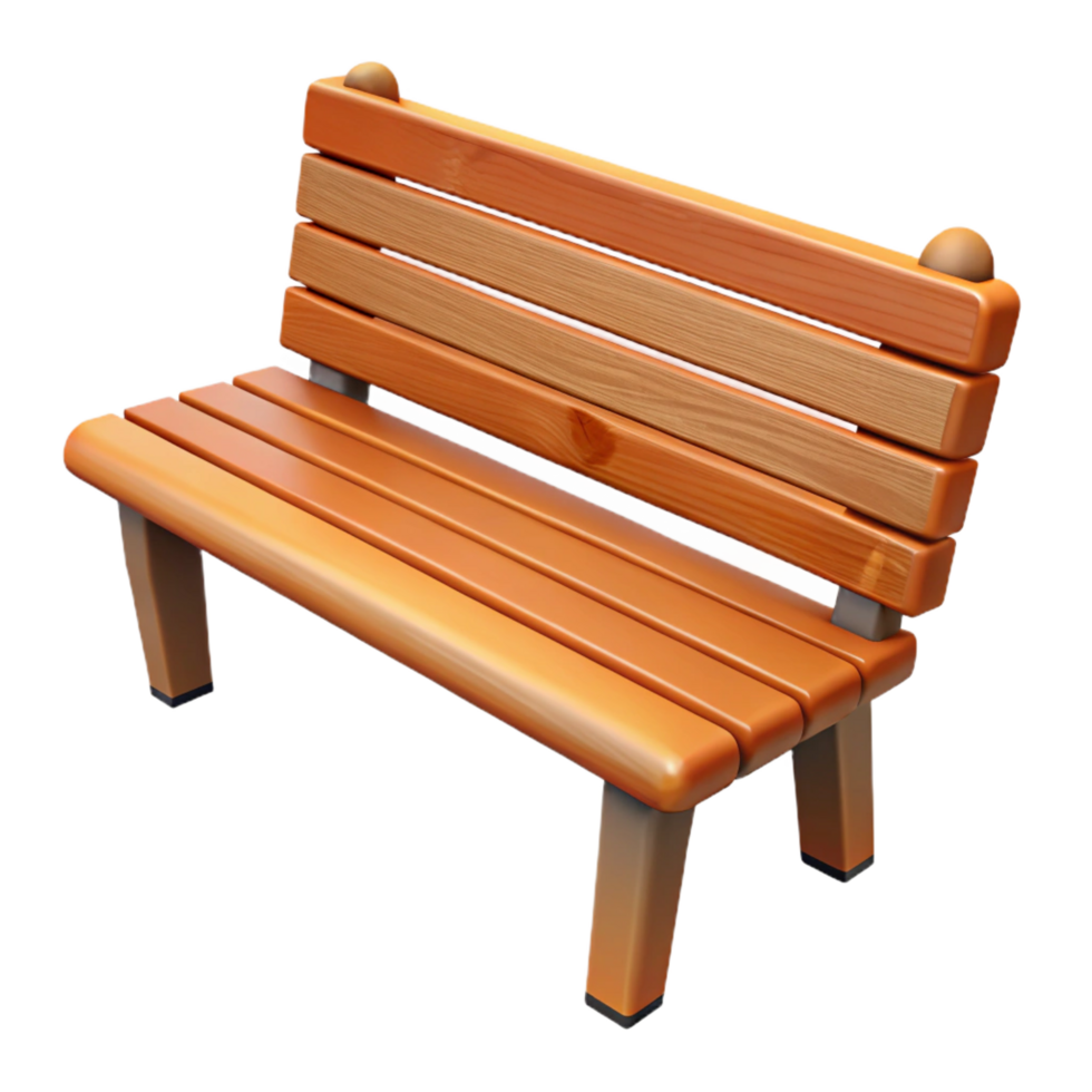 fascinating quintessential Park bench, wooden slats, NO BACKGROUND with Transparent Background. png