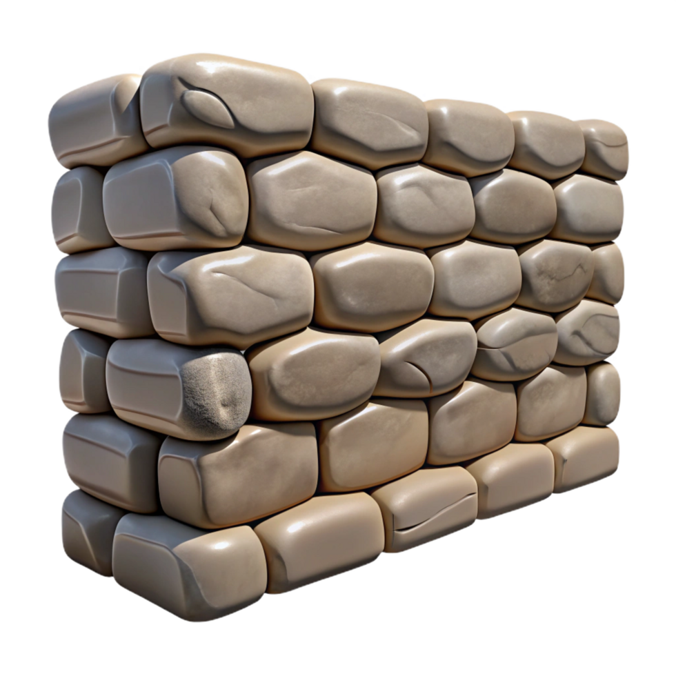 fascinating surreal Stone wall, dry stacked, NO BACKGROUND with Transparent Background. authentic png