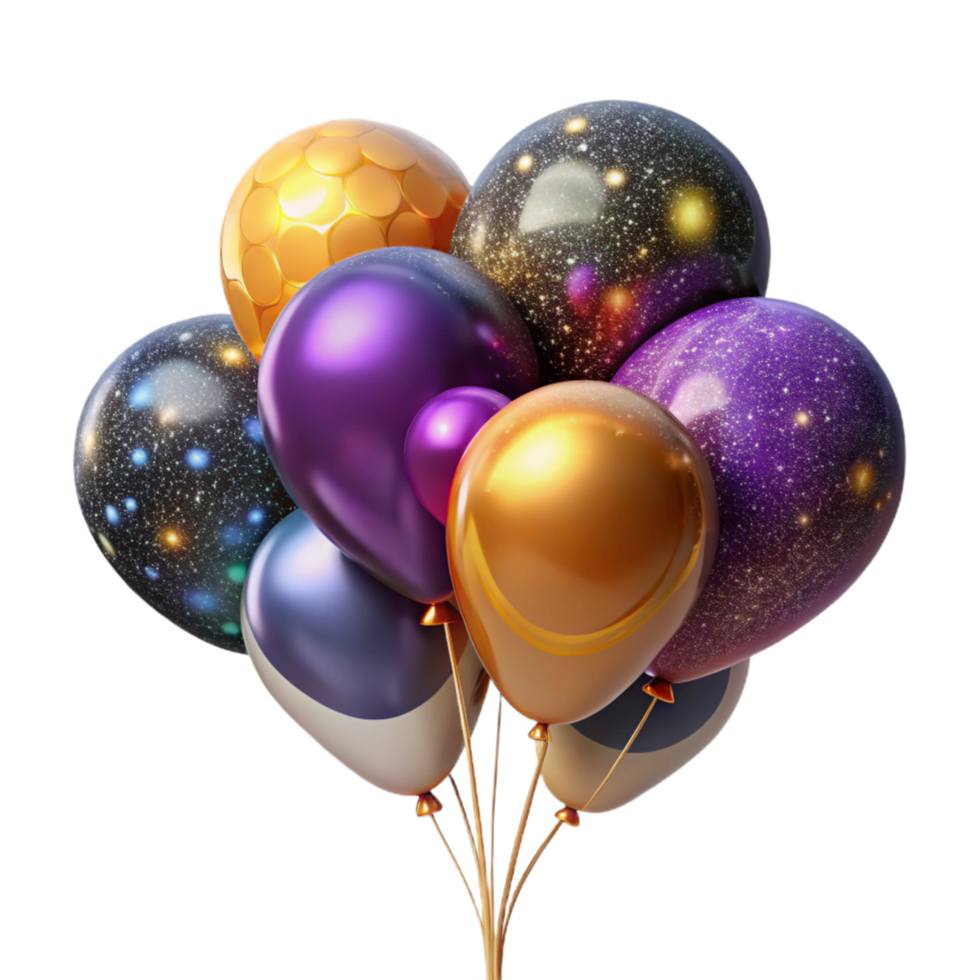 stunning rustic Colorful Balloons Bunch Cutout Element authentic png