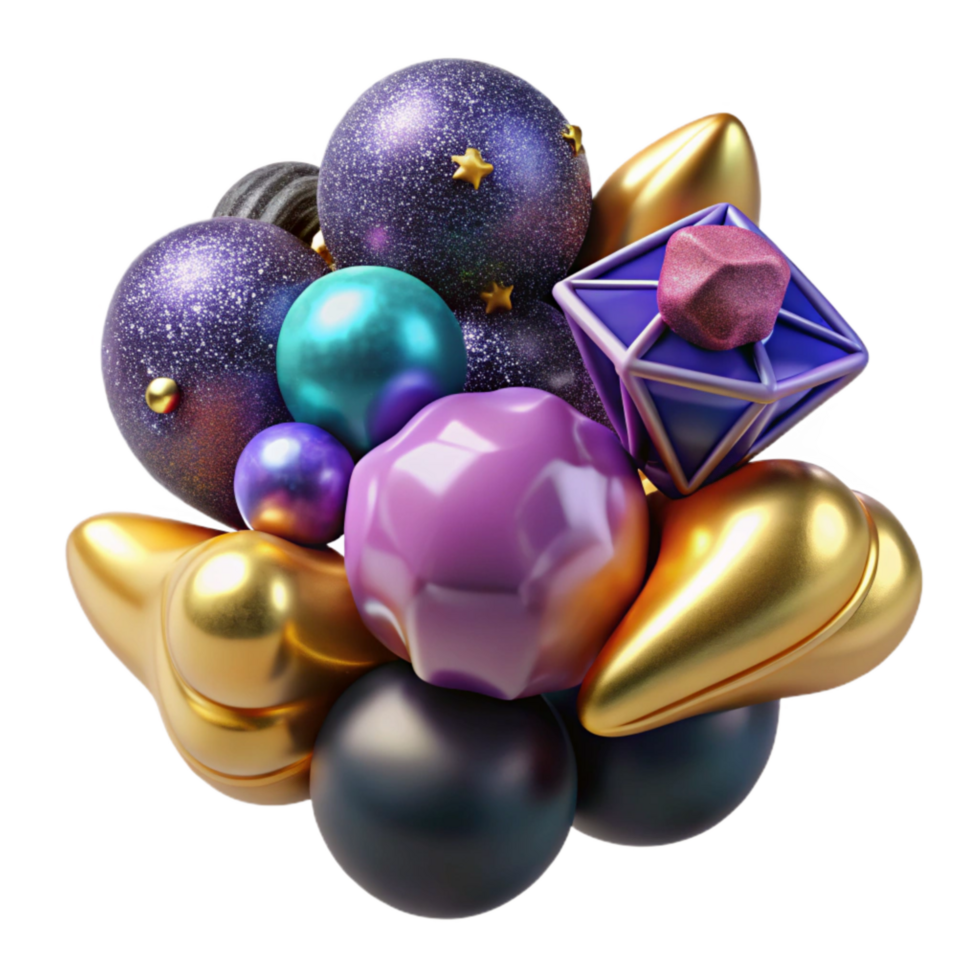beautiful artistic Colorful Balloons Bunch Cutout Element exclusive png