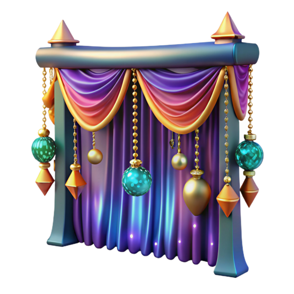 elegant minimalist Colorful Beaded Curtain Cutout Transparent Background original png