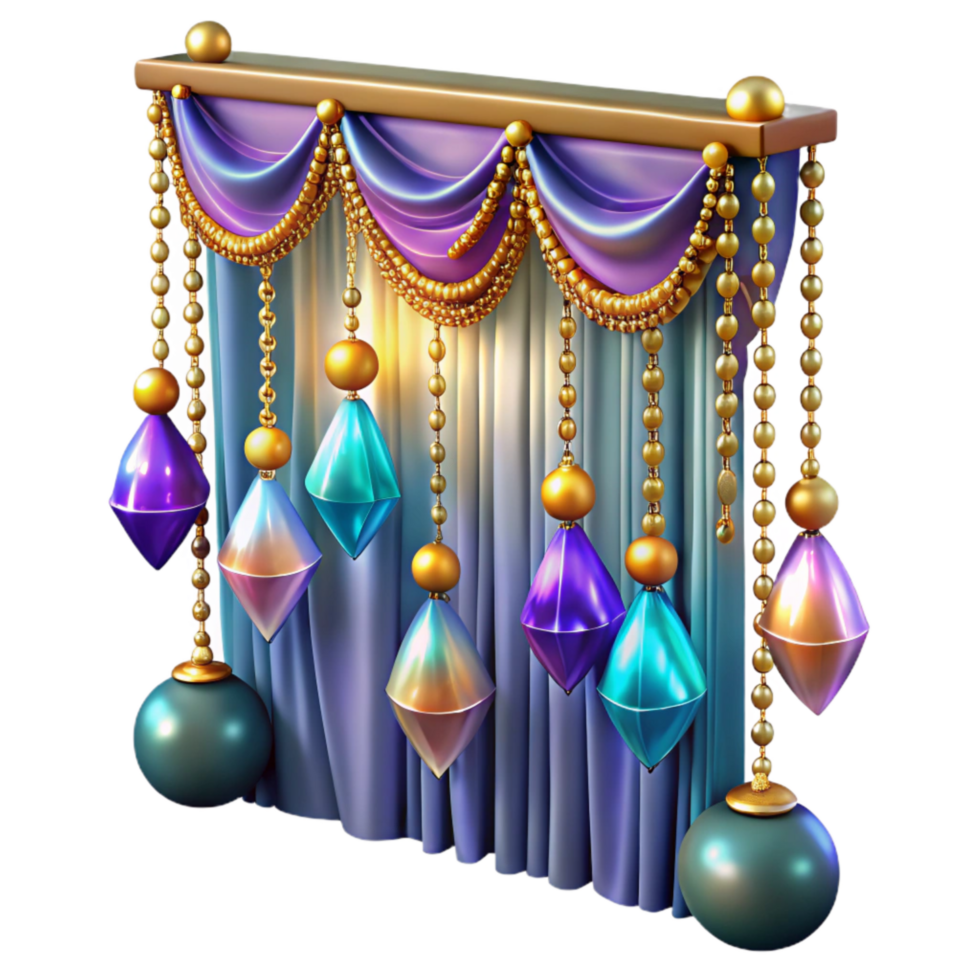 impressive classic Colorful Beaded Curtain Cutout Transparent Background genuine png