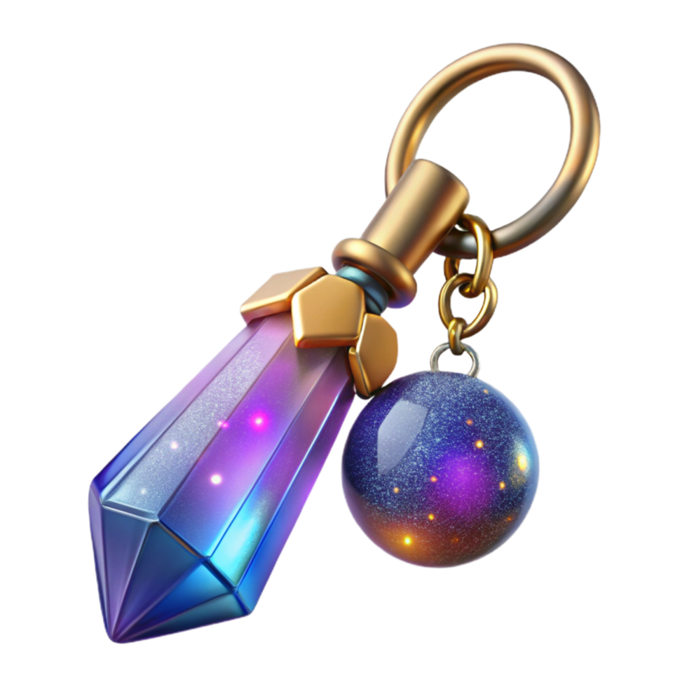 dramatic artistic Colorful Beaded Keychain Cutout Transparent Background high quality png