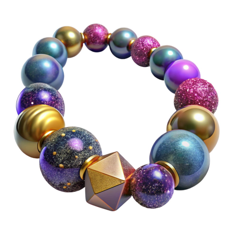 magnificent modern Colorful Beaded Necklace Close Up Isolated on Transparent Background authentic png