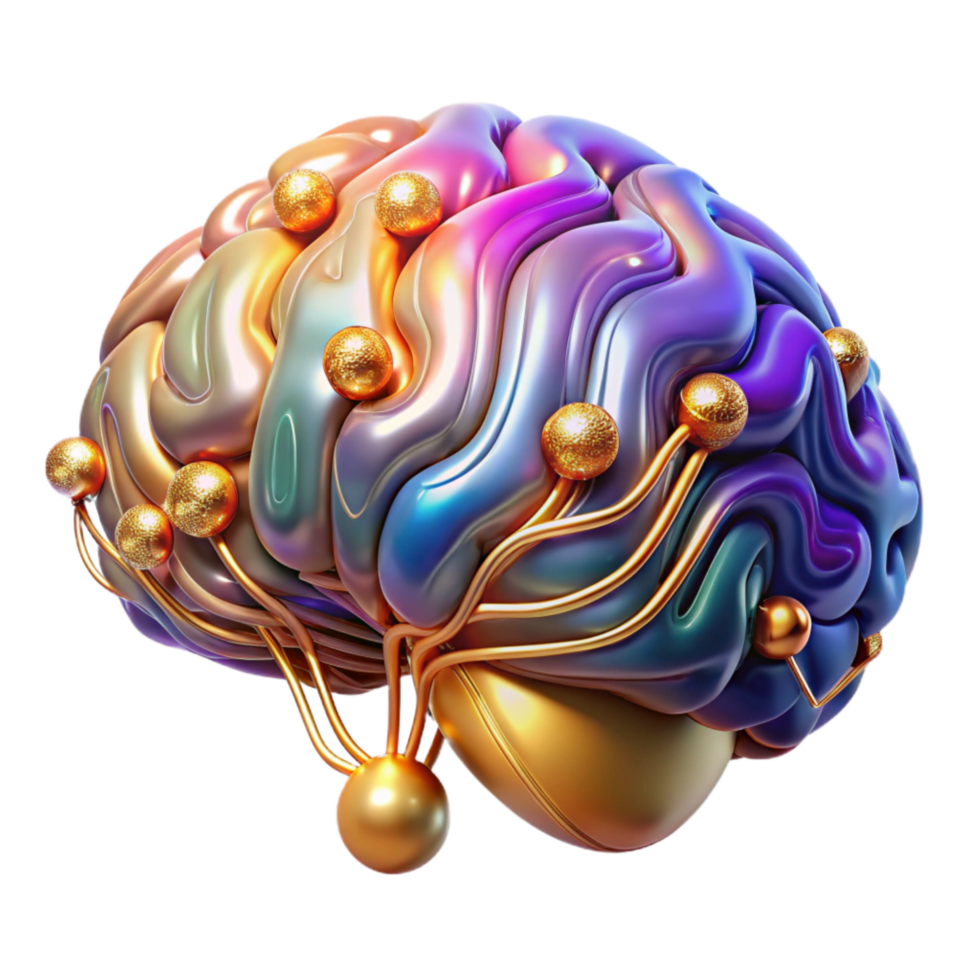 magnificent classic Colorful Brain Circuitry Diagram Transparent Background detailed png