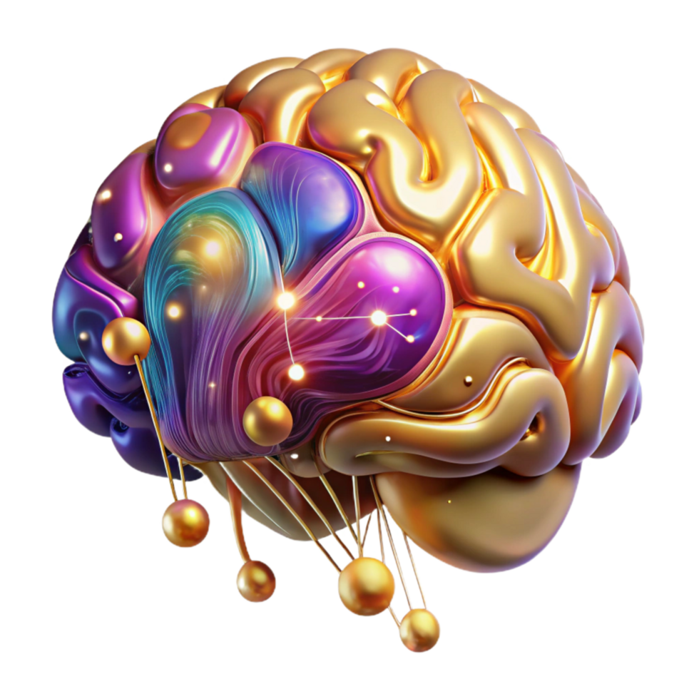 beautiful creative Colorful Brain Circuitry Diagram Transparent Background high quality png