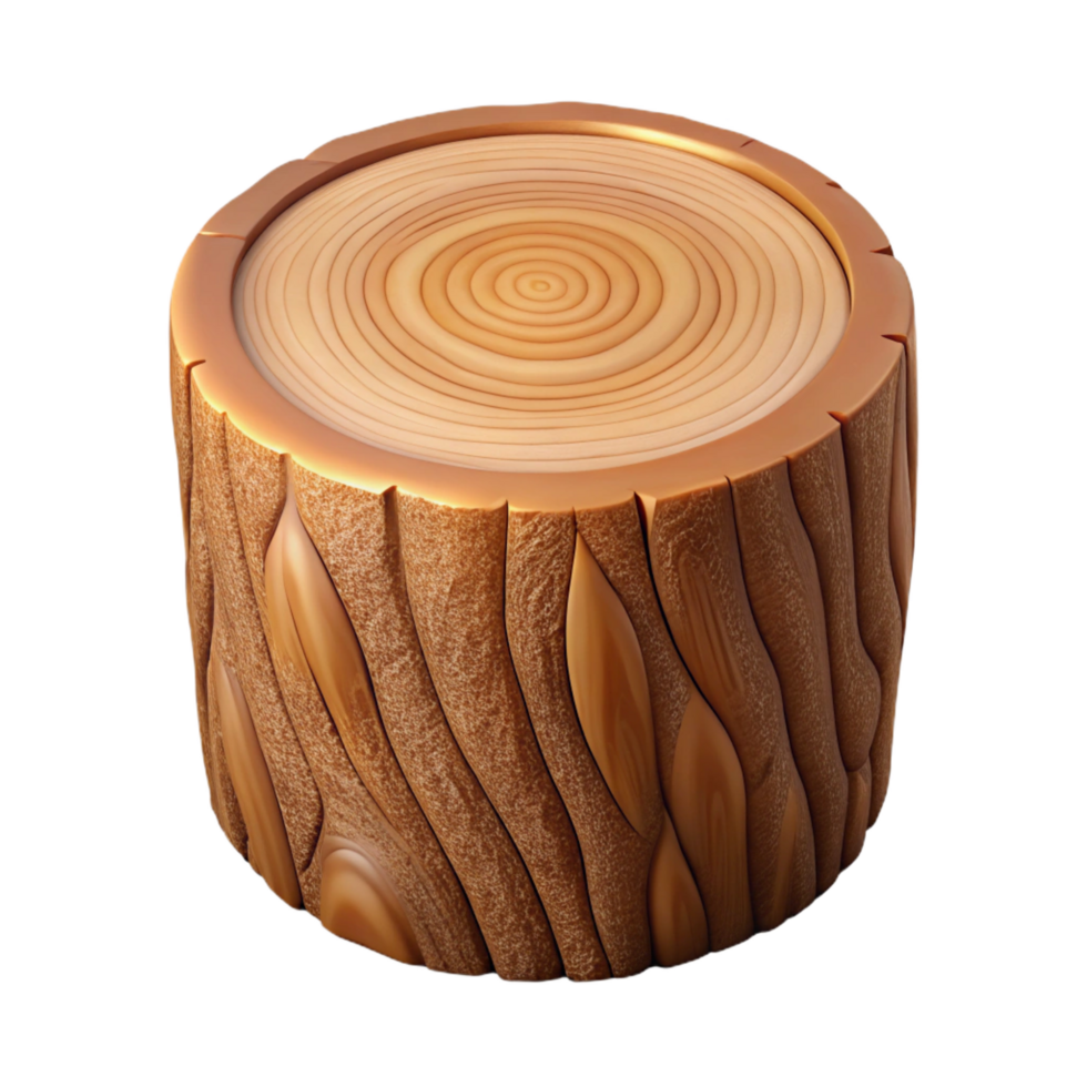 elegant rare Cross-section of a tree trunk NO BACKGROUND with Transparent Background. png