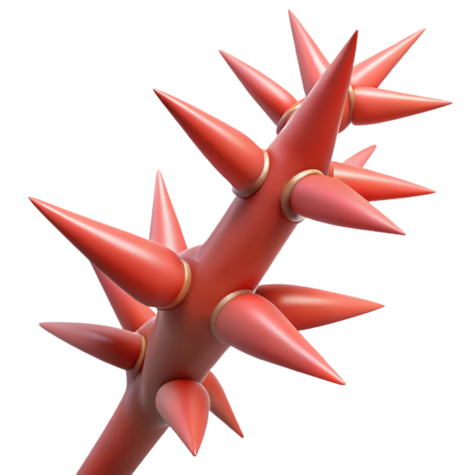 fascinating quintessential Thorns on a stem NO BACKGROUND with Transparent Background. png