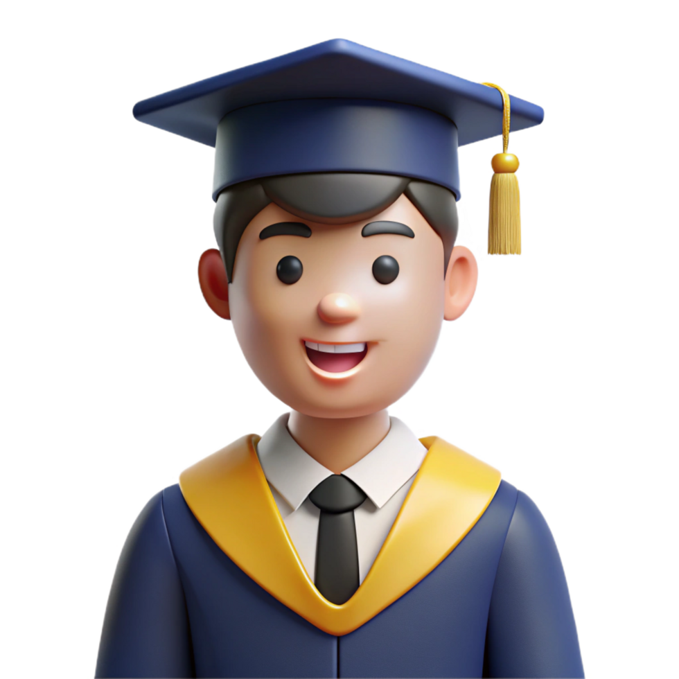 ethereal mesmerizing Graduate student in cap and gown, NO BACKGROUND with Transparent Background. premium png