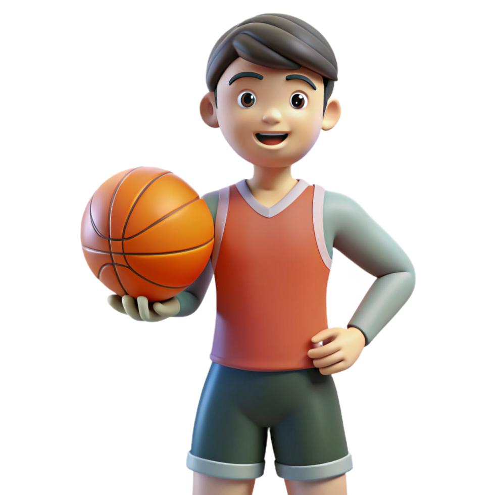 glorious signature Athlete holding a basketball, NO BACKGROUND with Transparent Background. png