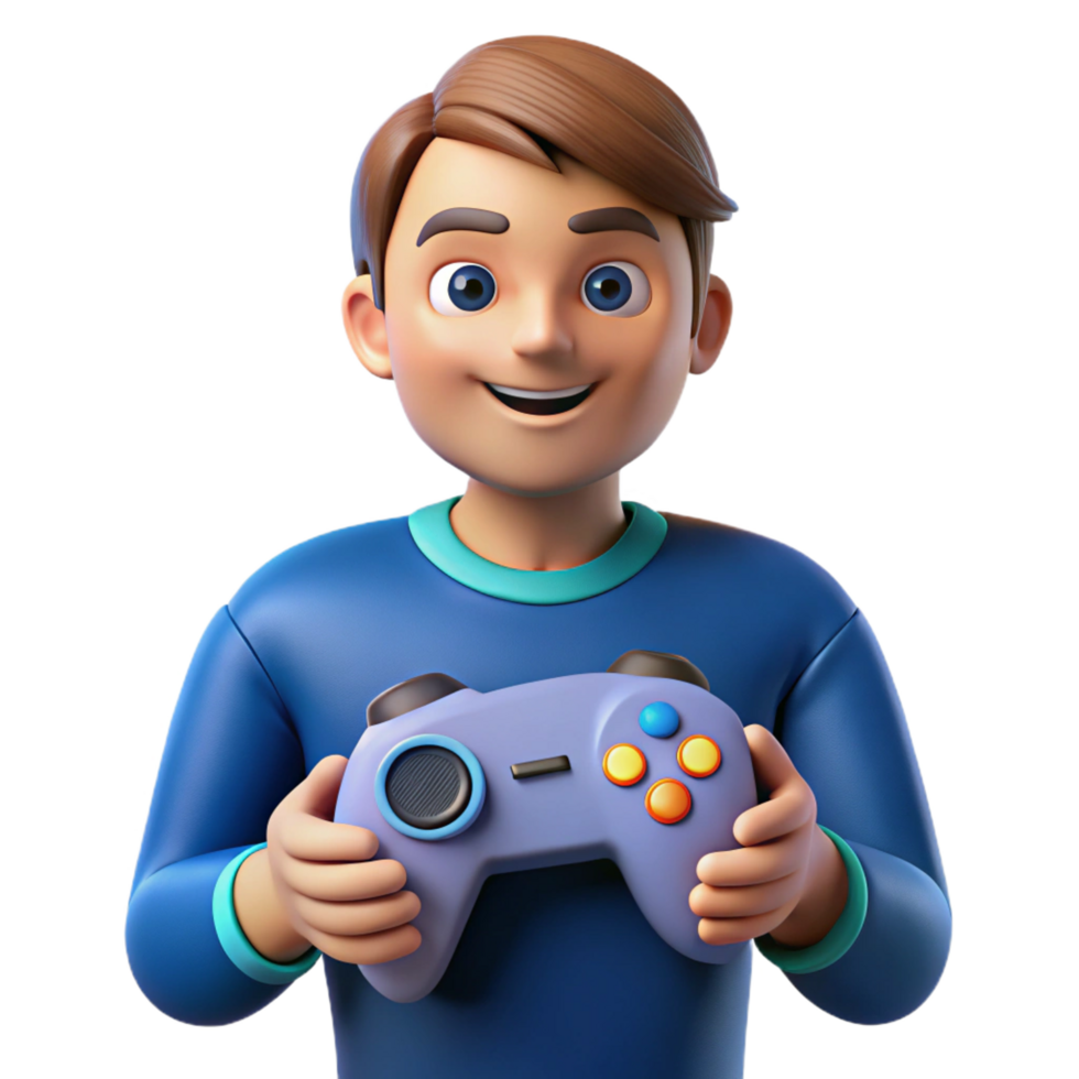 glorious baroque Gamer with a controller, NO BACKGROUND with Transparent Background. high quality png