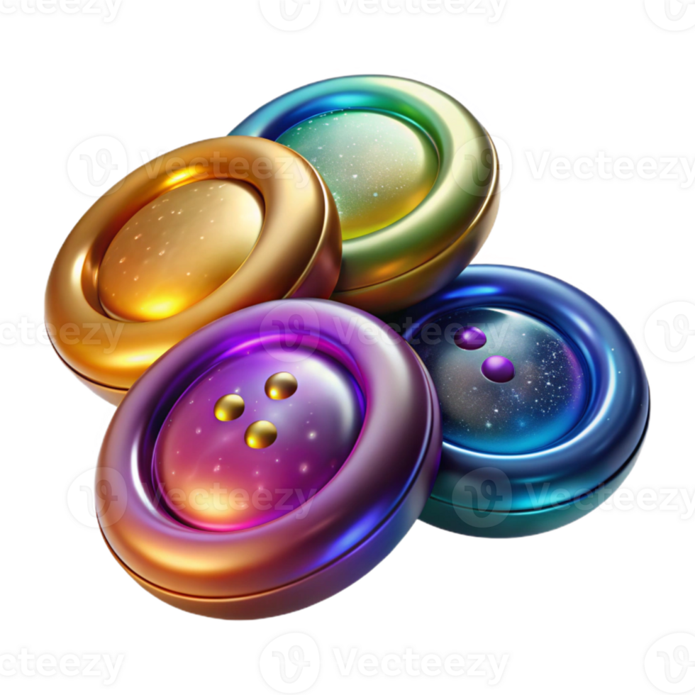 stunning minimalist Colorful Glass Buttons Isolated on Transparent Background png