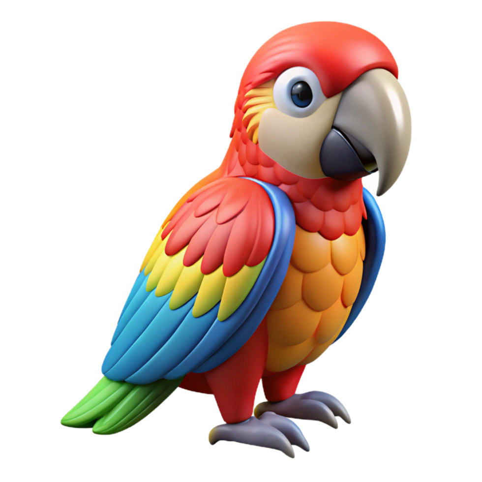 enchanting rare A colorful macaw parrot, perched. NO BACKGROUND with Transparent Background. png