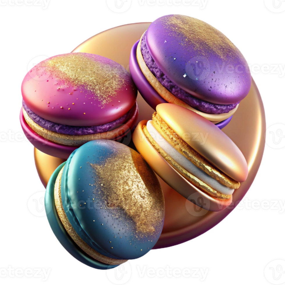 magnificent classic Colorful Macarons Sweet Treats Symmetrical Arrangement Transparent Background original png