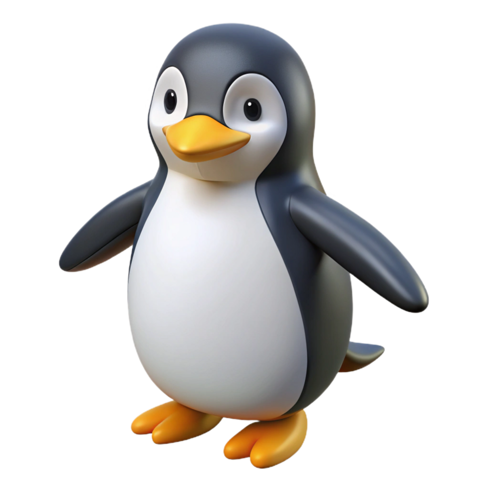 hypnotic intense contemporary A penguin, waddling. NO BACKGROUND with Transparent Background. masterfully captured png