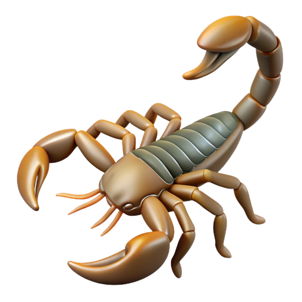 enchanting distinctive A scorpion, tail raised. NO BACKGROUND with Transparent Background. png