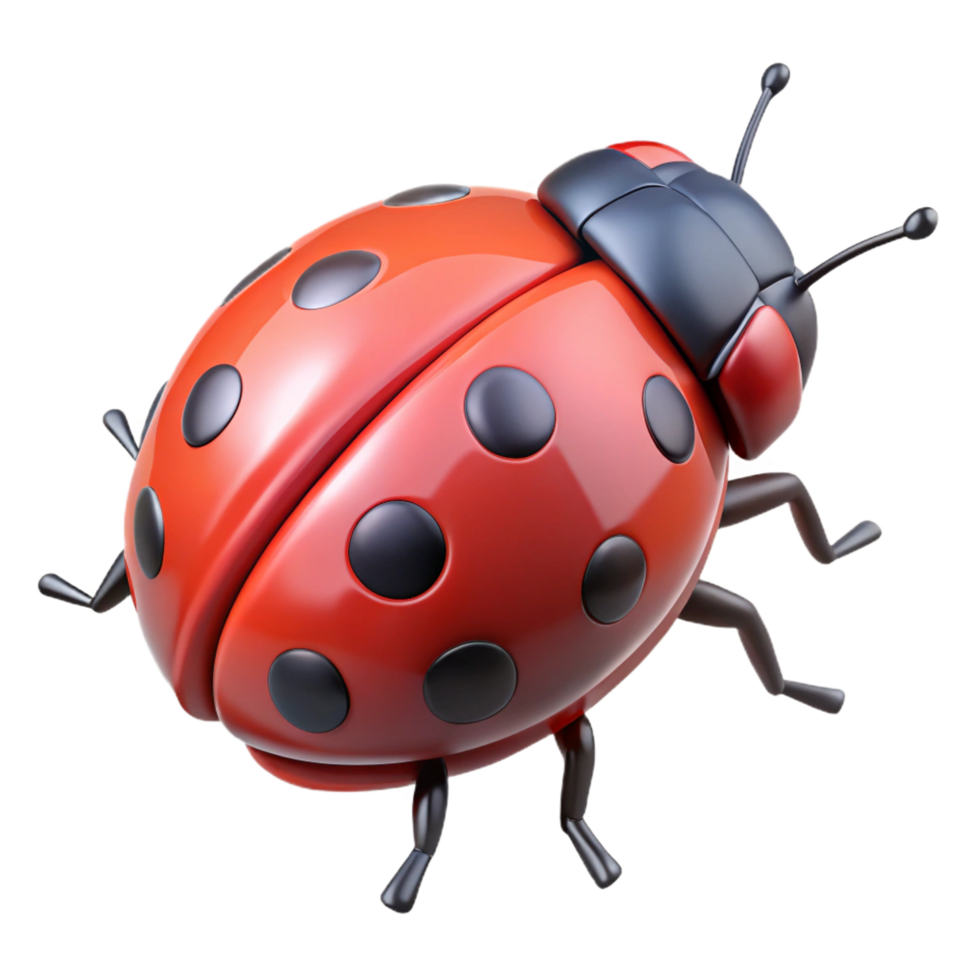 glorious rare A ladybug, crawling. NO BACKGROUND with Transparent Background. png