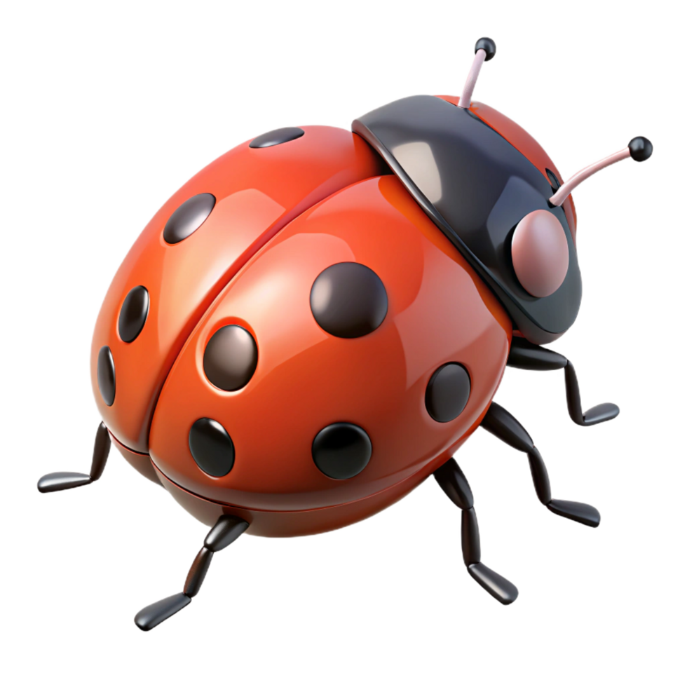 extraordinary creative A ladybug, crawling. NO BACKGROUND with Transparent Background. precision png