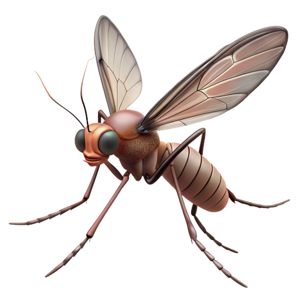 energetic mesmerizing A mosquito, in flight. NO BACKGROUND with Transparent Background. high quality png