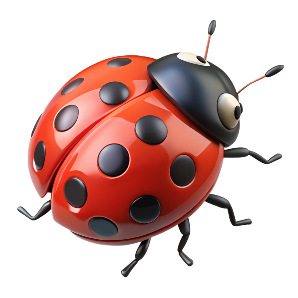 hypnotic whimsical contemporary A ladybug, crawling. NO BACKGROUND with Transparent Background. top-tier png
