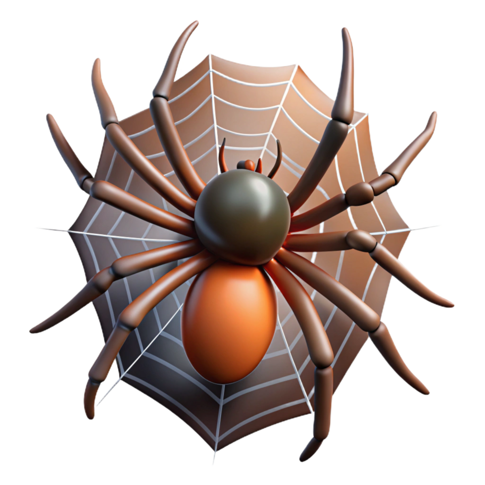 fascinating rustic A spider, spinning a web web not visible. NO BACKGROUND with Transparent Background. top-tier png