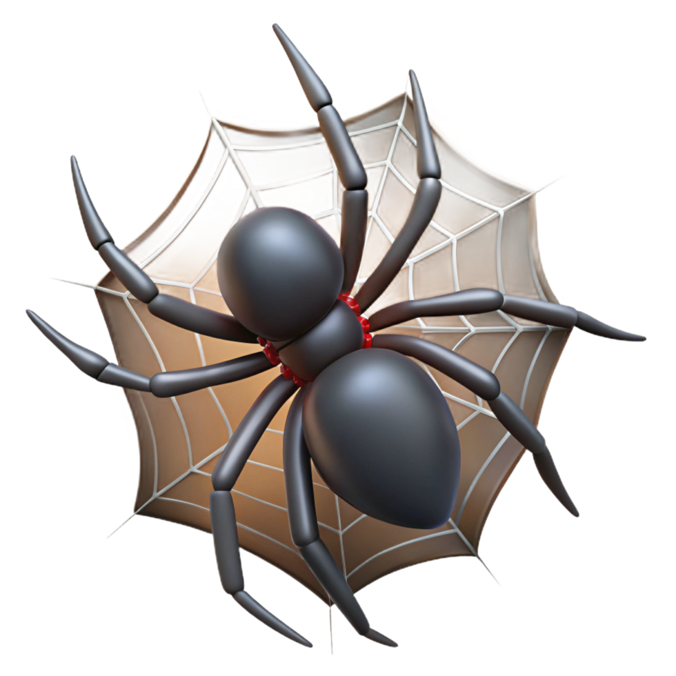 exquisite bold abstract A spider, spinning a web web not visible. NO BACKGROUND with Transparent Background. high quality png