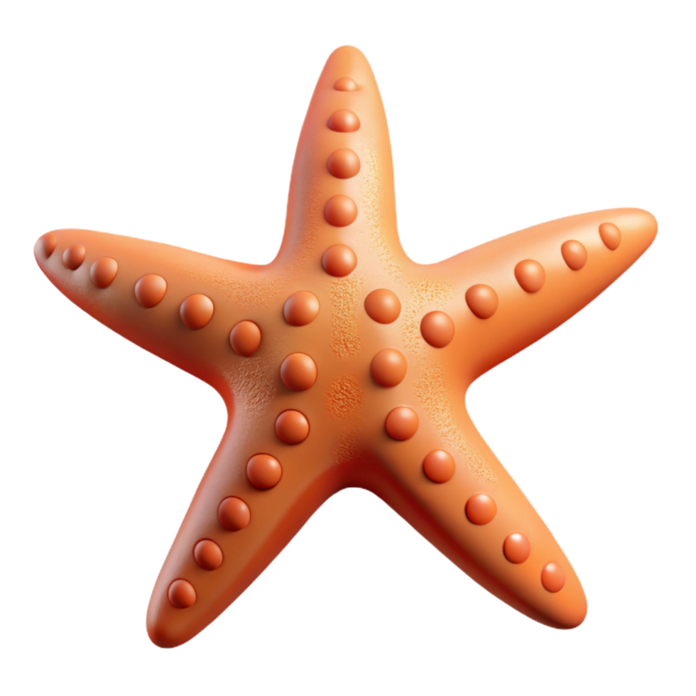 exquisite creative A starfish, five arms visible. NO BACKGROUND with Transparent Background. flawless png