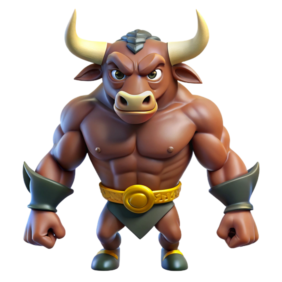exemplary surreal A fierce Minotaur. NO BACKGROUND with Transparent Background. authentic png