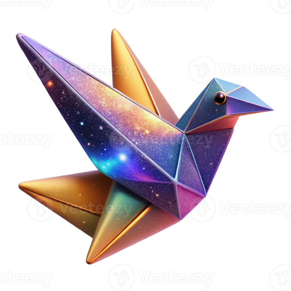 extraordinary rustic Colorful Origami Bird Isolated Element exclusive png
