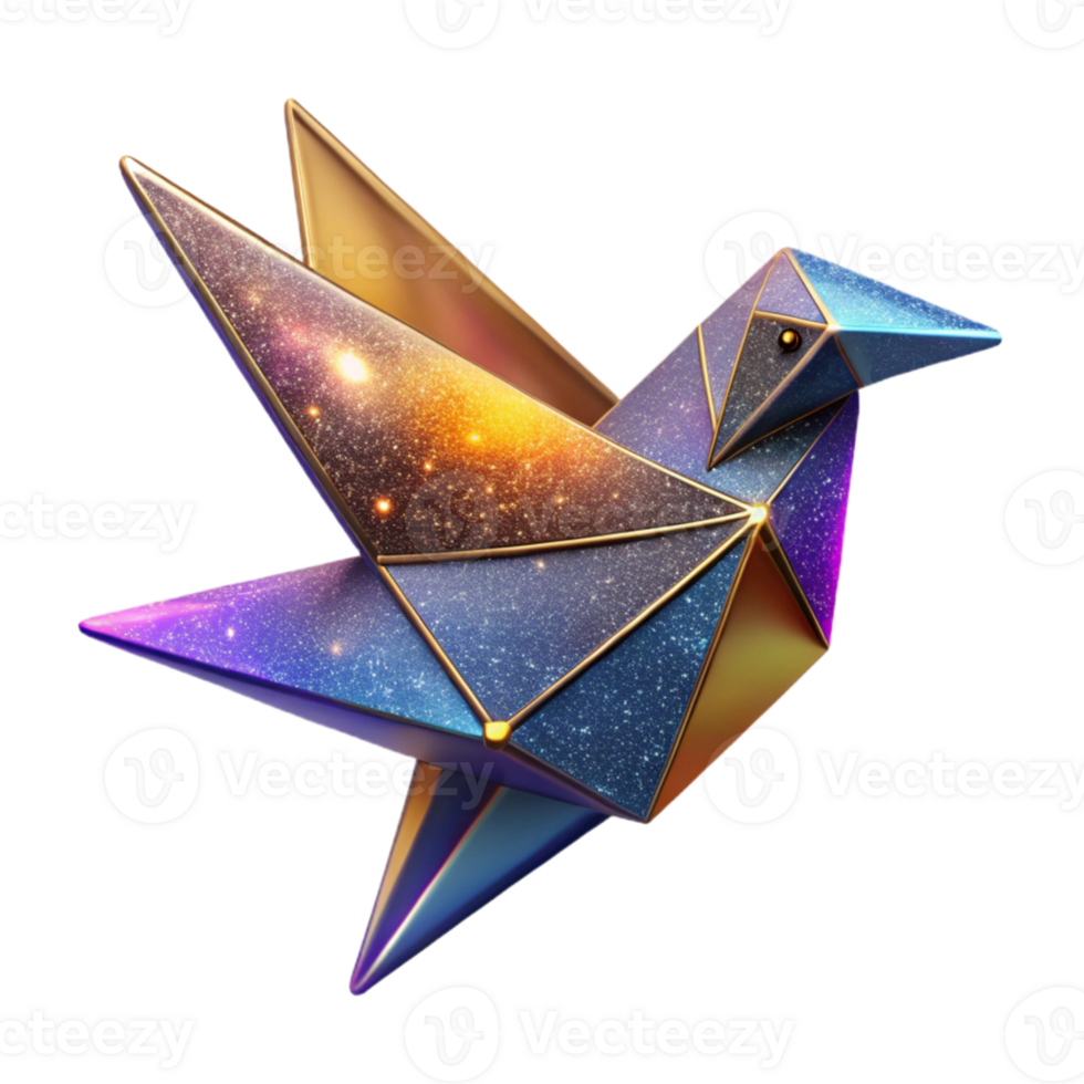 stunning traditional Colorful Origami Bird Isolated Element authentic png