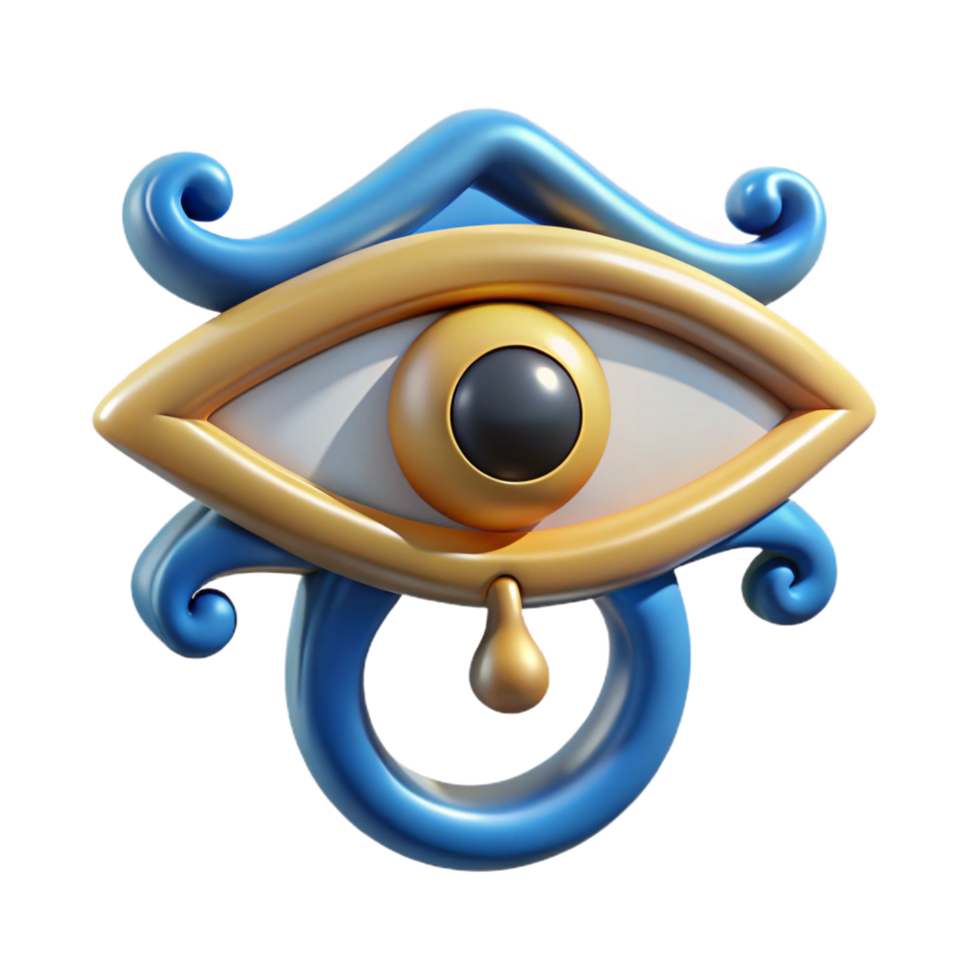 energetic majestic The Eye of Horus amulet. NO BACKGROUND with Transparent Background. elite png