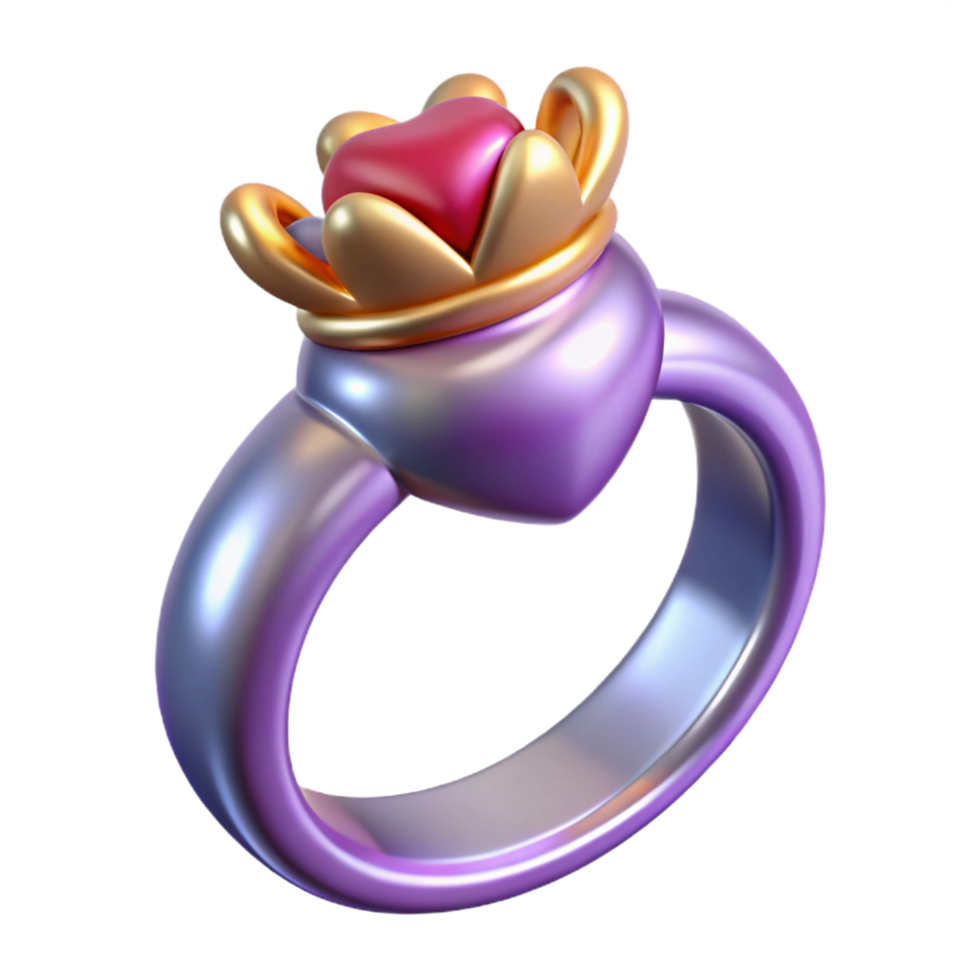 elegant passionate coastal A Claddagh ring. NO BACKGROUND with Transparent Background. professional png