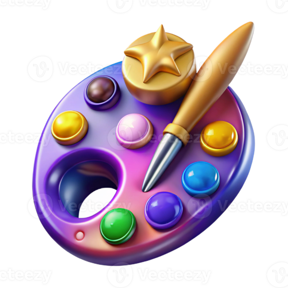 extraordinary creative Colorful Paint Palette Artist Tools Isolated professional png