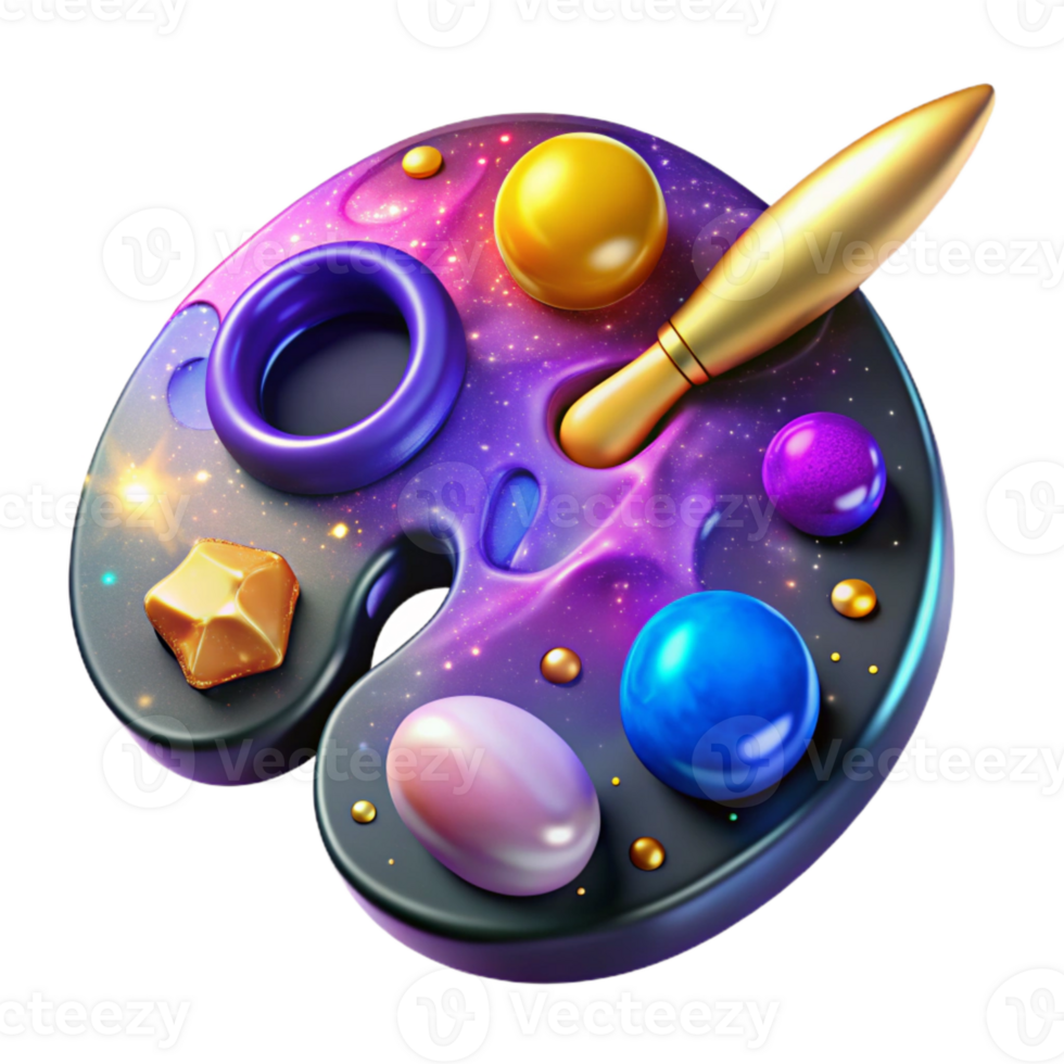 dramatic creative Colorful Paint Palette Artist Tools Isolated png