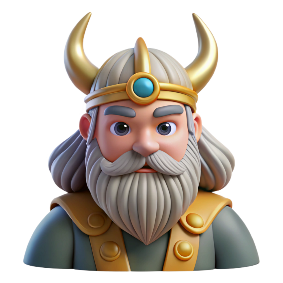 elegant dreamy tropical A depiction of the Norse god Odin. NO BACKGROUND with Transparent Background. sharp png