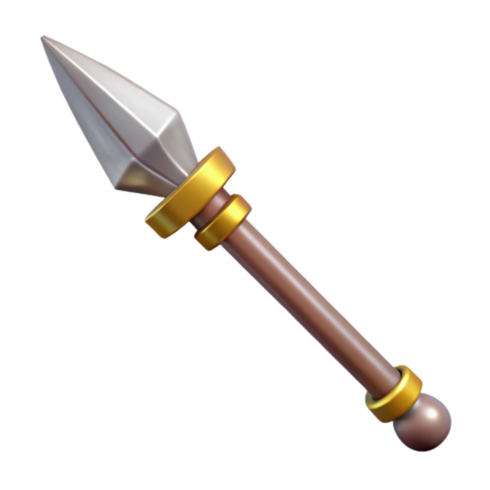 impressive futuristic Gungnir, Odin's spear. NO BACKGROUND with Transparent Background. impeccable png