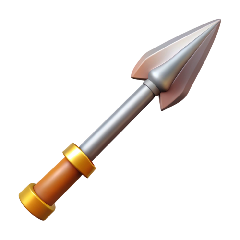 impressive retro Gungnir, Odin's spear. NO BACKGROUND with Transparent Background. museum quality png